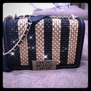 CH Bimba gold & black stones shoulder bag small